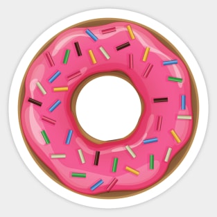 Sweet Pink Donut With Sprinkles Sticker
